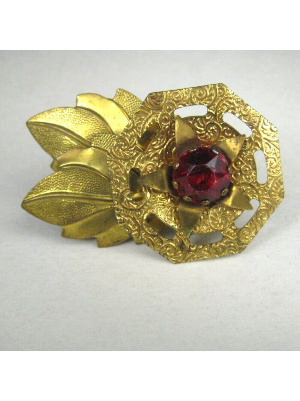 Vintage Estate Dress Clip Goldtone Comet Shooting Star Fur Scarf Astronomy